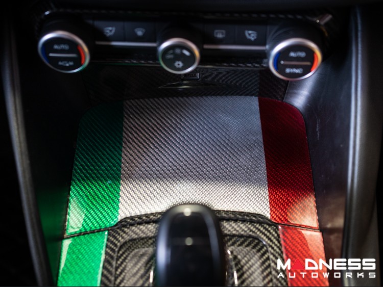 Alfa Romeo Giulia Center Console Trim Set - Carbon Fiber